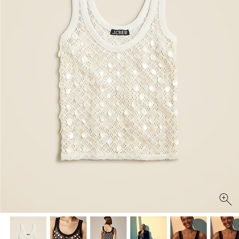 J. Crew Cream Sequin Tank Top